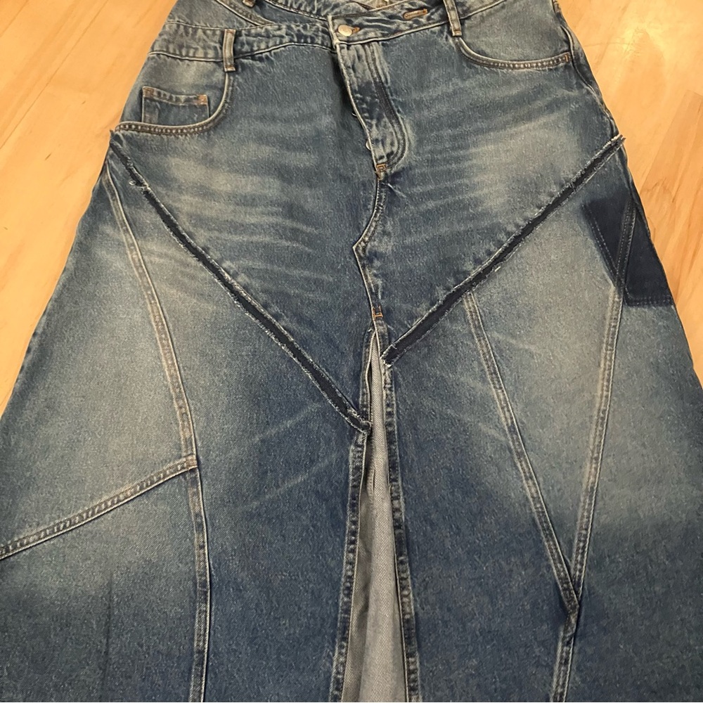 Anthropologie Pilcro Denim Re-worked Midi Skirt - Indigo - Picture 11 of 15